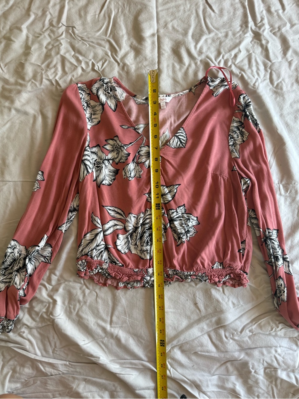 Candies pink floral top large juniors